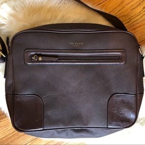 Men’s TED BAKER brown leather laptop bag